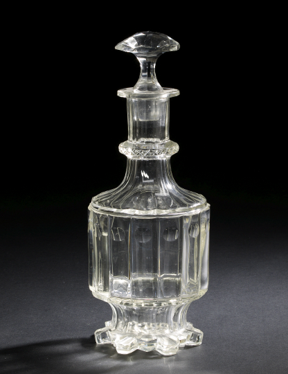 Appraisal: Fine William IV Rib-and-Oculus -Cut Glass Footed Decanter second quarter