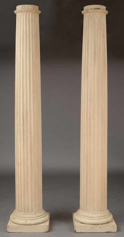 Appraisal: PAIR OF AMERICAN FLUTED FREE-STANDING COLUMNS Provenance Property from a