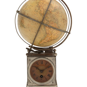 Appraisal: An American Globe Mounted Mantel Clock Early th Century the