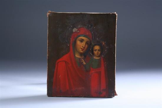 Appraisal: RUSSIAN ICON OF KAZAN MOTHER OF GOD late th -