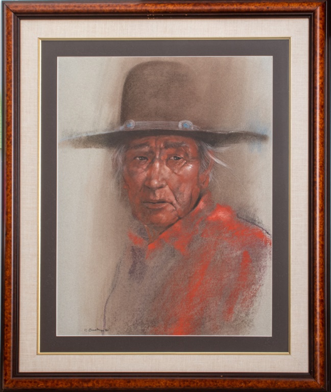 Appraisal: CLIFFORD BECK NAVAJO MAN PASTEL ON PAPER Clifford Beck American