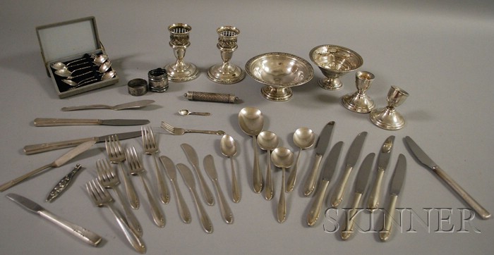 Appraisal: Group of Sterling Silver Flatware and Table Items including a