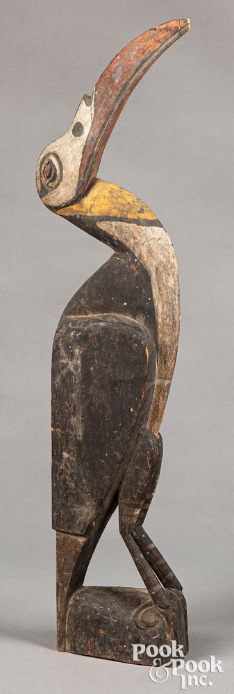 Appraisal: Papua New Guinea carved Sepik River hornbill bird Papua New