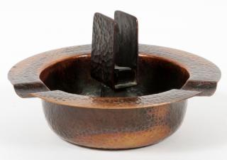 Appraisal: JOSEPH HEINRICHS HAMMERED COPPER ASHTRAY JOSEPH HEINRICHS HAMMERED COPPER ASHTRAY