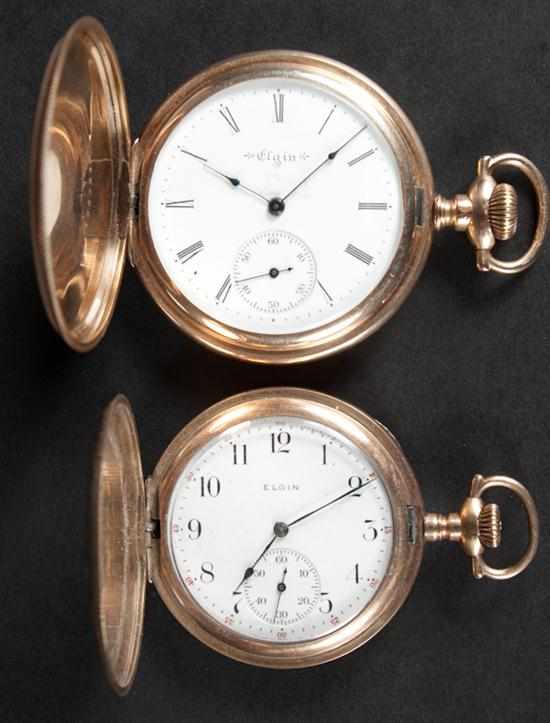 Appraisal: Two Elgin gold-filled hunting case pocket watches Elgin Natl Watch