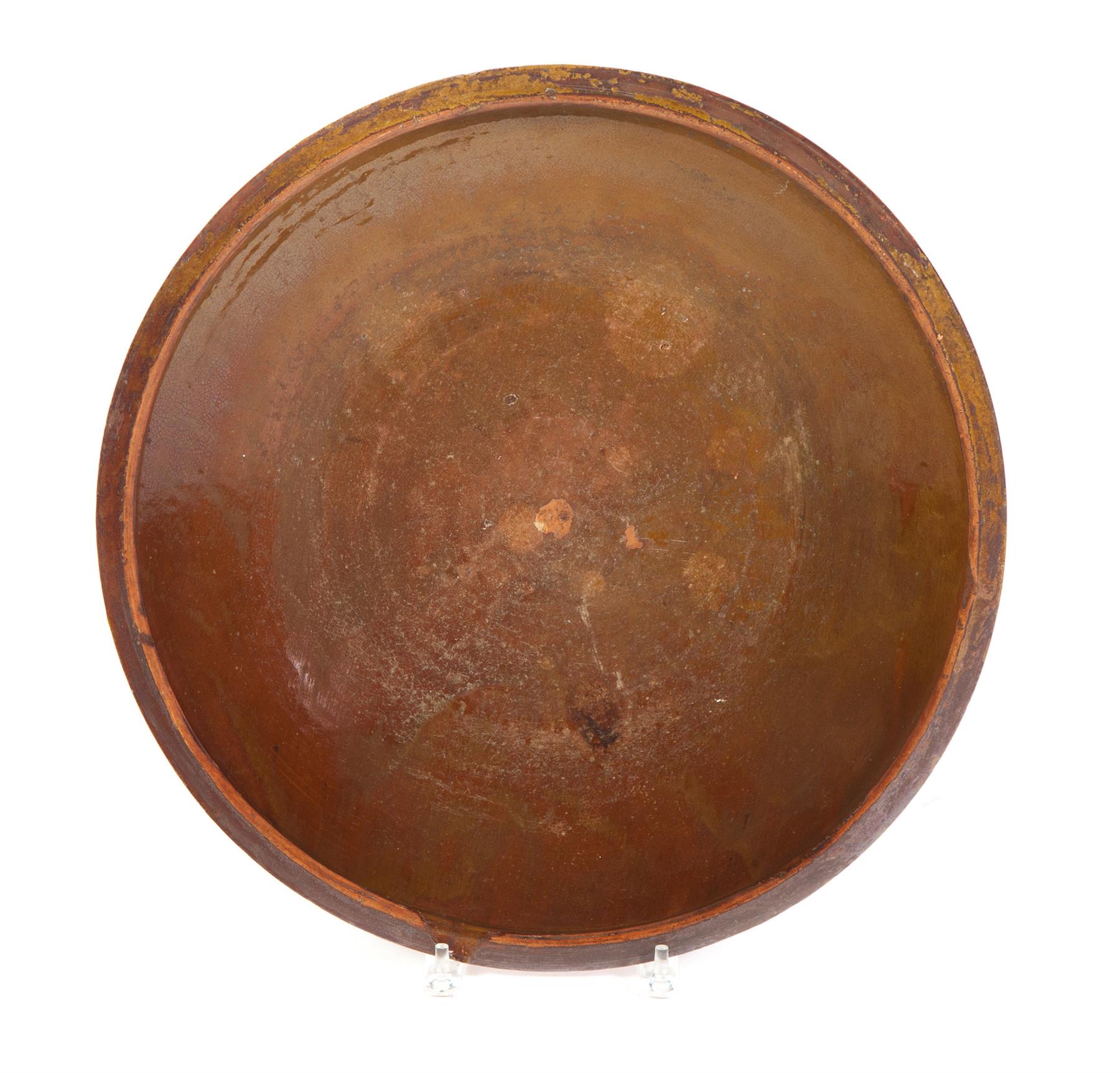 Appraisal: REDWARE PAN Probably American mid th century Shallow dish or