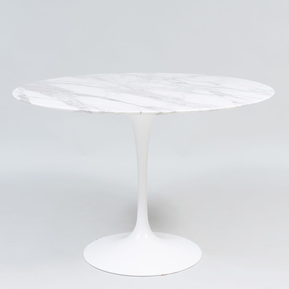 Appraisal: Eero Saarinen Painted Metal and Marble Tulip Table for Knoll