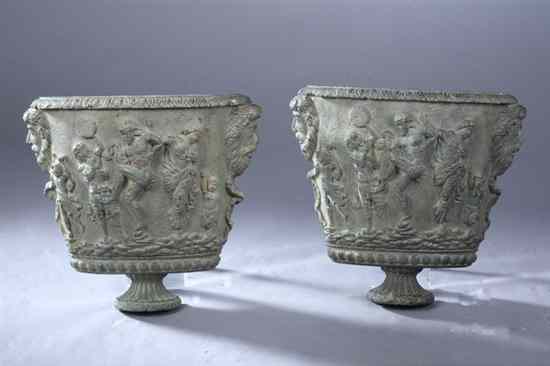 Appraisal: PAIR CLASSICAL STYLE COMPOSITION WALL BRACKETS by Maitland-Smith Urn-form with