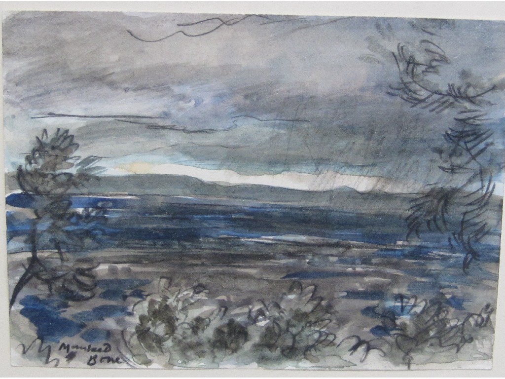 Appraisal: SIR DAVID MUIRHEAD BONE Wash drawing 'Storm in the Vega