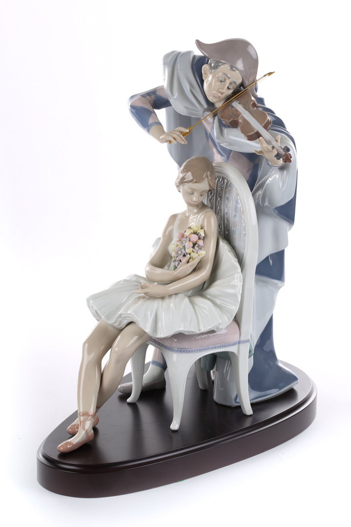 Appraisal: Lladro figural group Jester's Serenade in H with original box