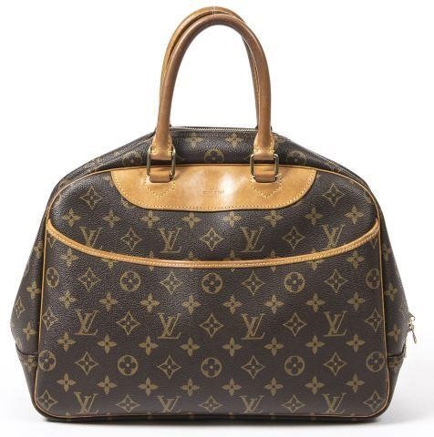 Appraisal: Louis Vuitton Deauville monogram handbag in brown and tan monogram