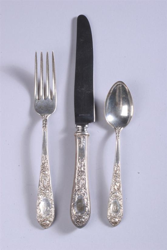 Appraisal: PIECES F KIRK SON STERLING SILVER FLATWARE Rose pattern Including