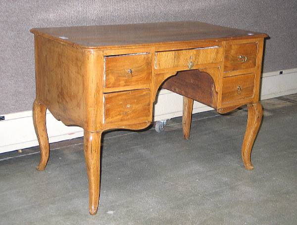 Appraisal: An Italian Rococo walnut desk mid th century height in