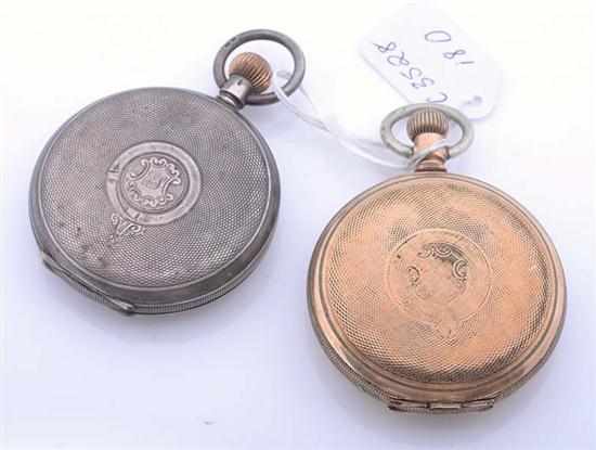 Appraisal: TWO VINTAGE FULL HUNTER POCKET WATCHES ONE IN SILVER AND