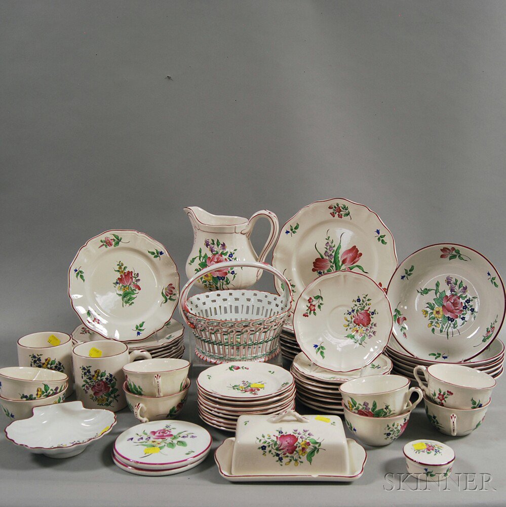 Appraisal: French Luneville Partial Porcelain Luncheon Service comprised of twenty-four assorted