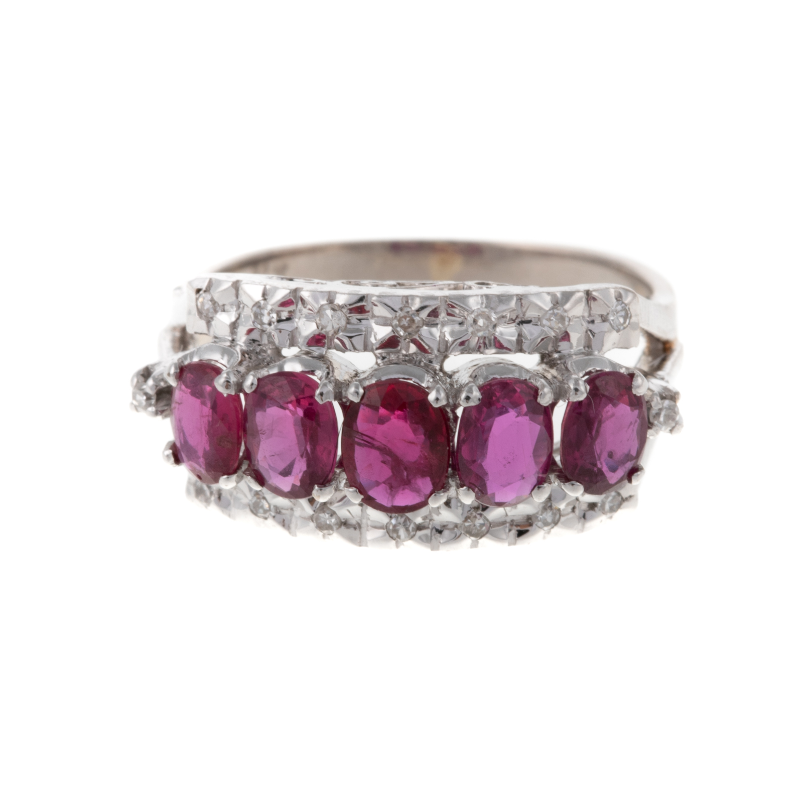 Appraisal: A CTW RUBY DIAMOND RING IN K K white gold