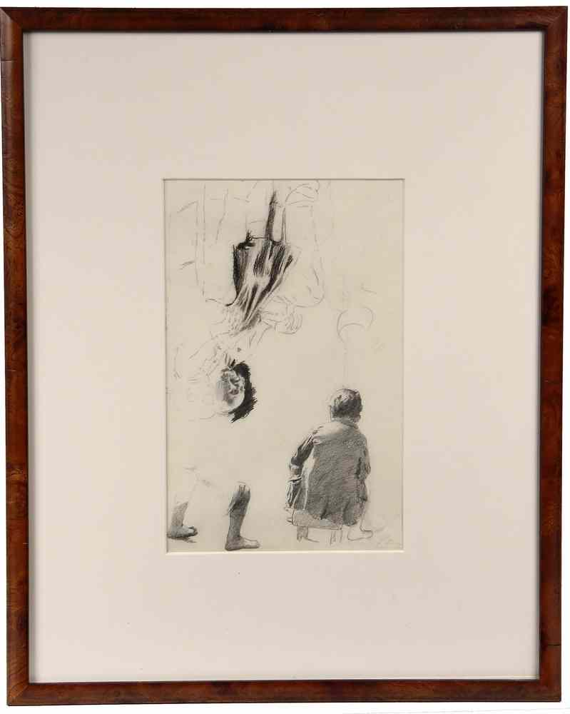 Appraisal: PENCIL STUDIES by Thomas Hovenden American born Ireland Dunmanway -