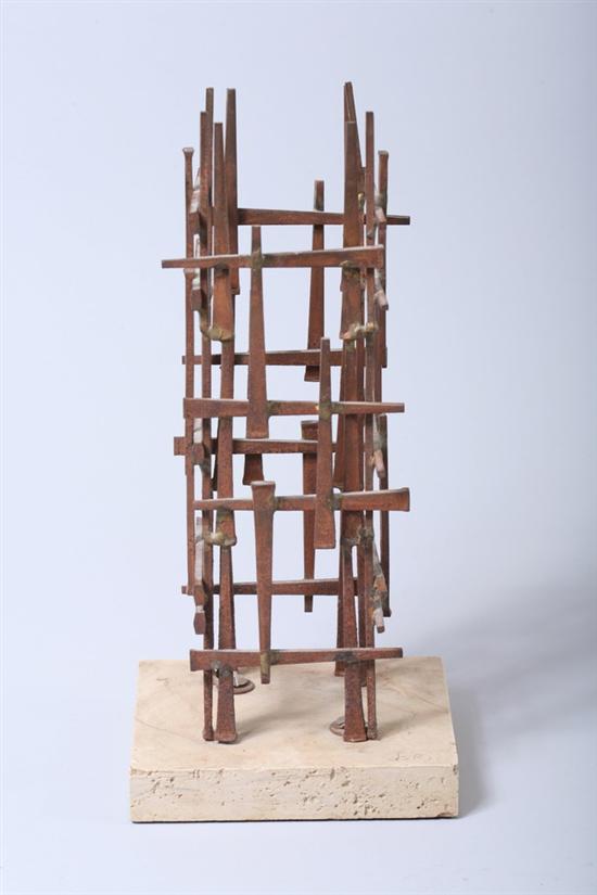 Appraisal: J C American th century TOWER OF NAILS initialed on