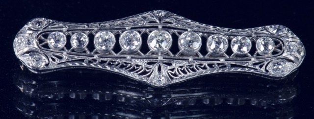 Appraisal: Early th Century Platinum Diamond Pin grams total weight With