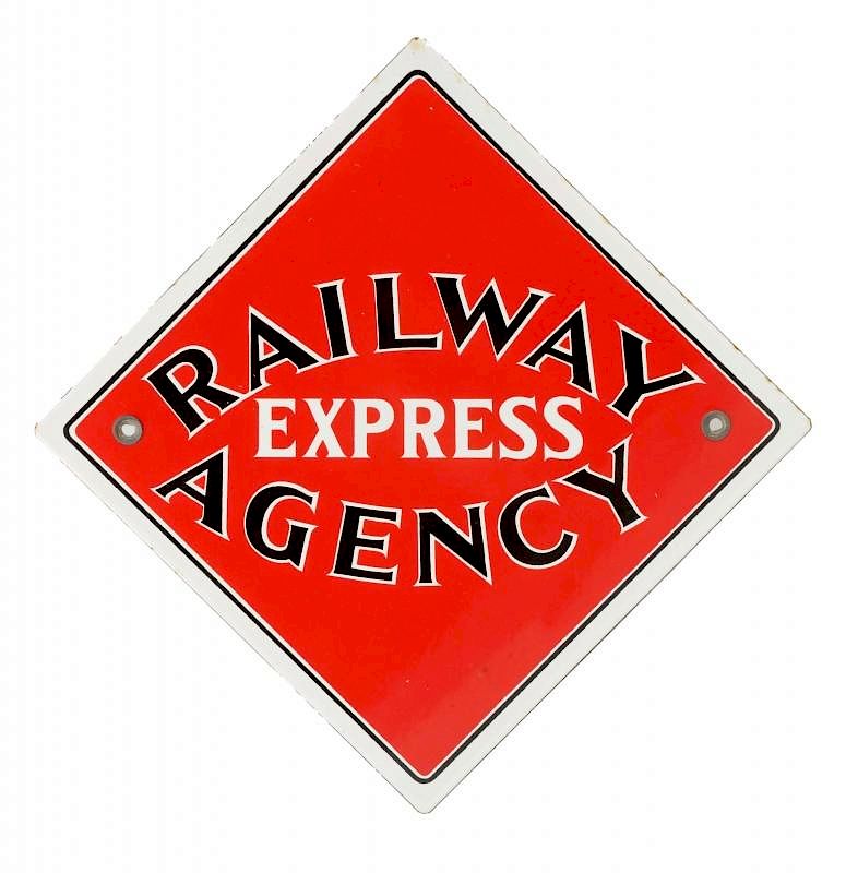 Appraisal: Railway Express Single Sided Porcelain Sign Sign has almost no