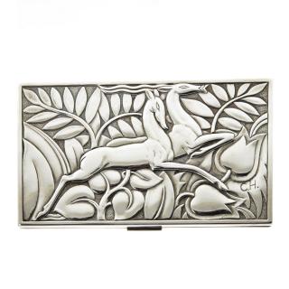 Appraisal: Evans Sterling Art Deco cigarette case Evans Sterling Art Deco