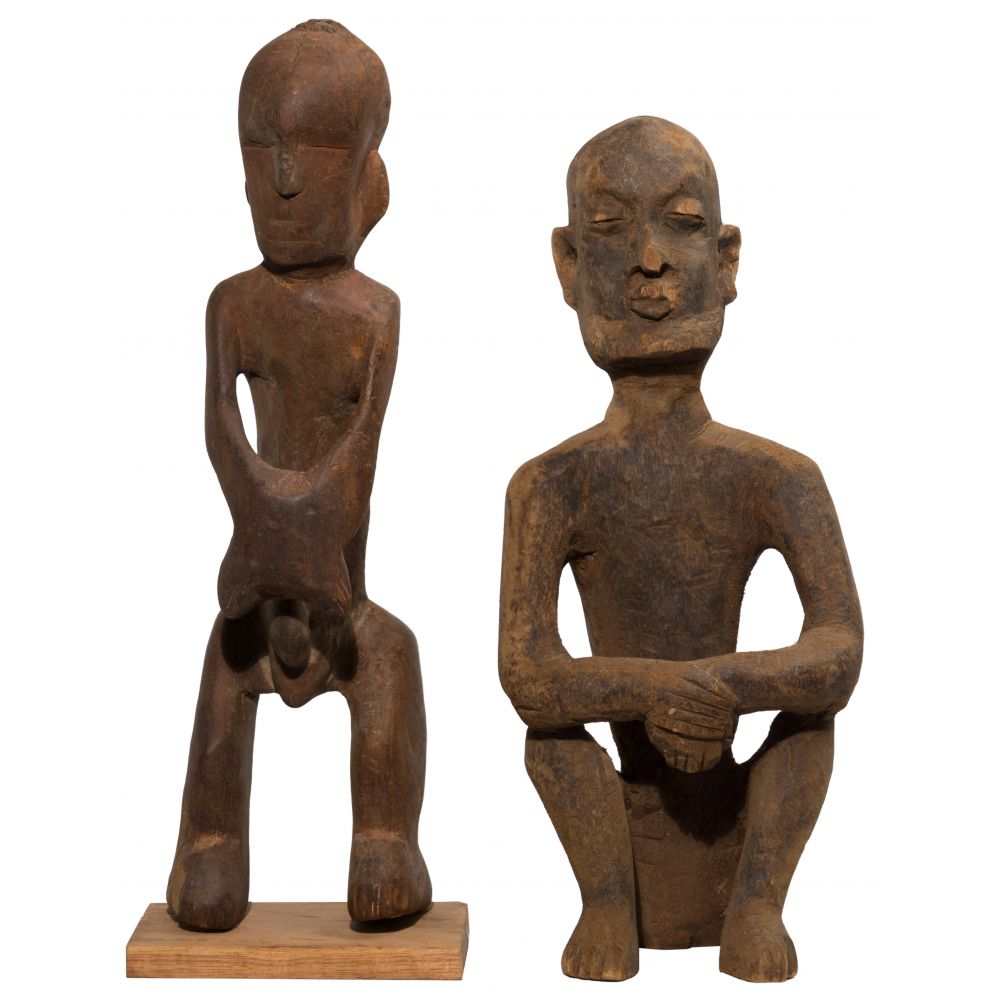 Appraisal: OCEANIC CARVED WOOD FIGURES items including a Bulum Indonesia standing