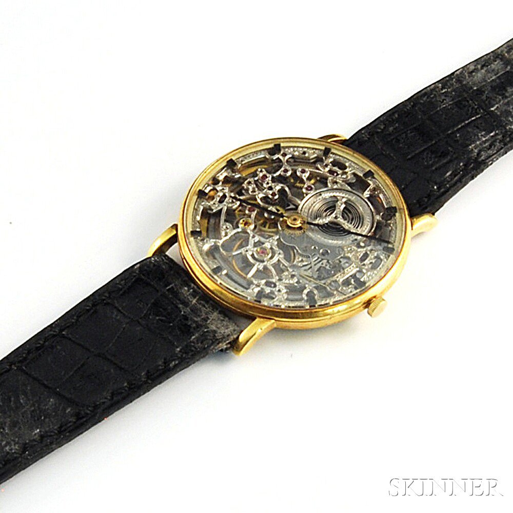 Appraisal: Audemars Piguet Gold-mounted Skeleton Watch Swiss hallmarks maker and serial