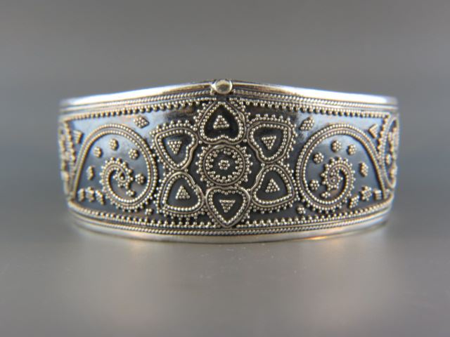 Appraisal: Sterling Silver Cuff Bracelet elaborate design grams