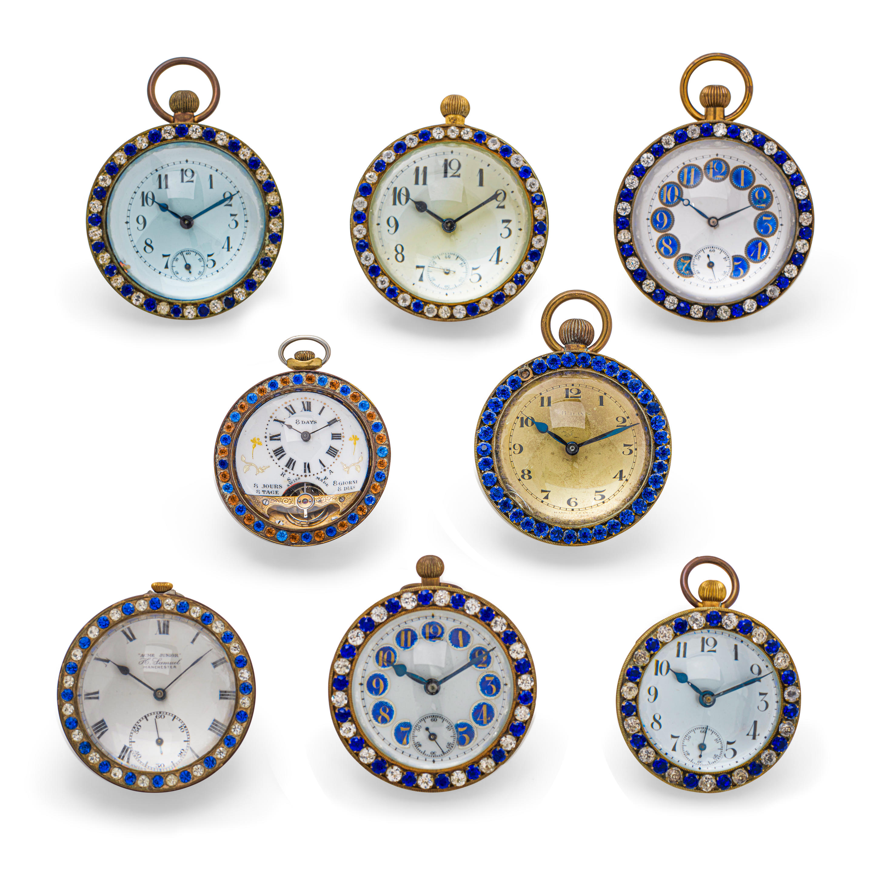 Appraisal: A GROUP OF EIGHT BALL CLOCKS Of varying sizes styles