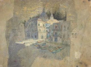 Appraisal: Robert Laessig gouache Robert Laessig American - - Venetian Scene-