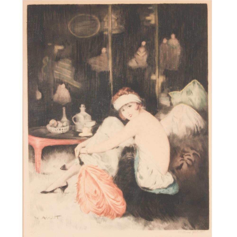 Appraisal: WILLIAM ABLETT ENGLISH - YOUNG WOMAN WITH FAN ETCHING AND