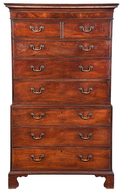 Appraisal: George III Figured Mahogany Chest on Chest British late th