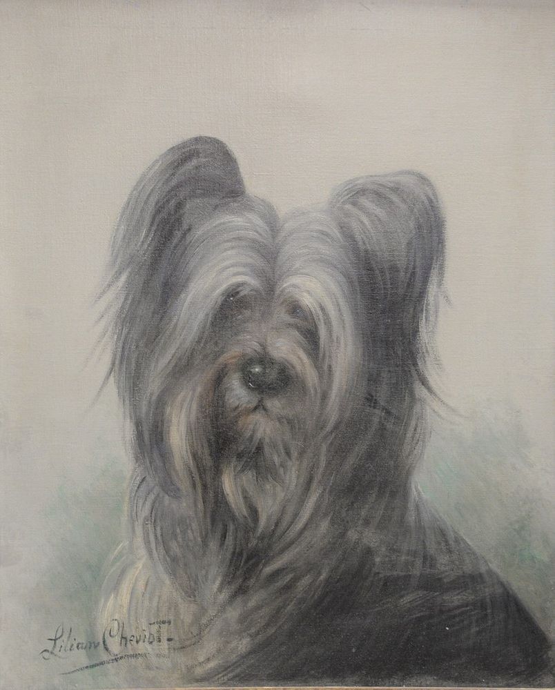 Appraisal: Lilian Cheviot - Terrier oil on canvas signed lower left