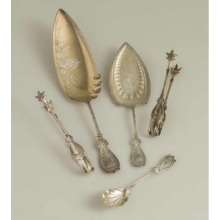 Appraisal: Silver Serving Pieces Faralone Pattern Five silver serving pieces Faralone