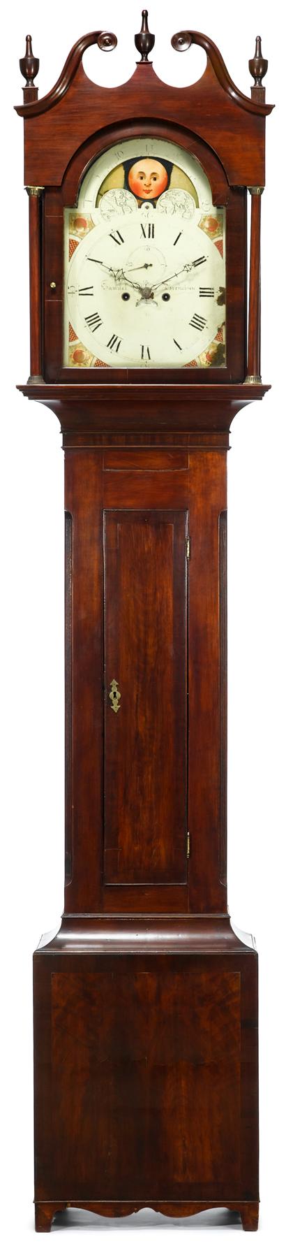 Appraisal: Federal cherrywood tall case clock samuel breneiser adamstown area pa