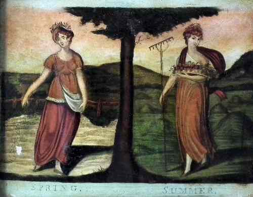 Appraisal: A pair of th Century prints on glass - ''The