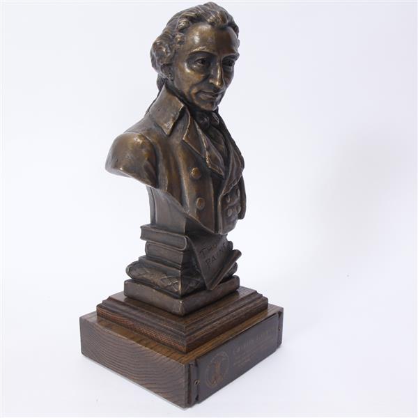 Appraisal: Thomas Paine Contemporary Decorative Bronze Bust on wooden base Front