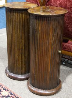 Appraisal: Pair of English mahogany pedestals Pair of English mahogany pedestals