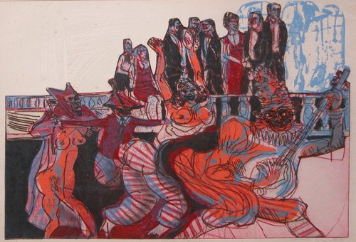 Appraisal: Strolling Singers from Death In Venice Artist Colescott Warrington American