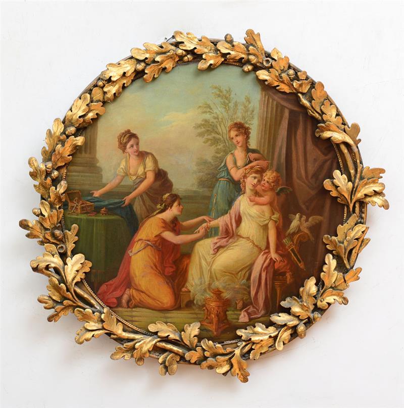 Appraisal: CIRCLE OF ANGELICA KAUFFMANN - LA TOILETTE DE VENUS Oil