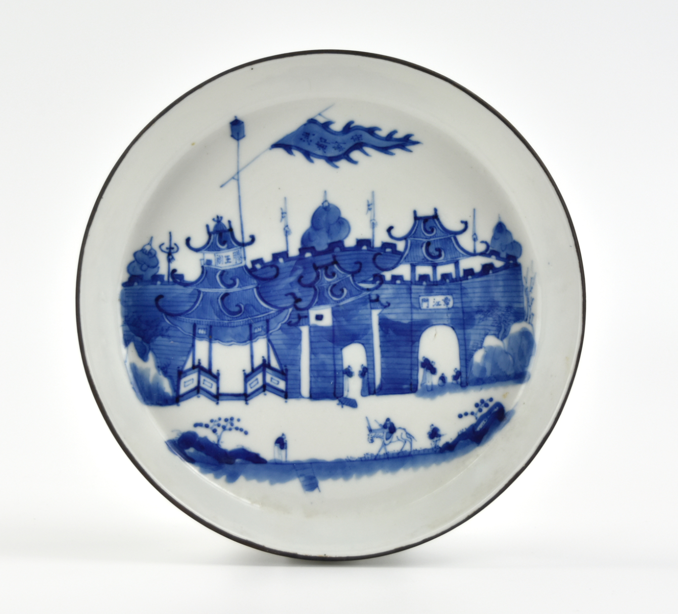 Appraisal: Chinese - th C painted with Chinese ancient defensive walls