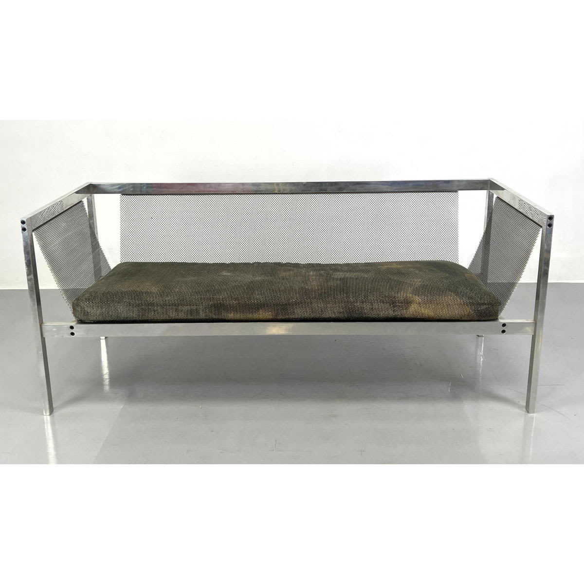 Appraisal: Wire Mesh Sofa Aluminum frame Gordon Bird and William Rietkerk