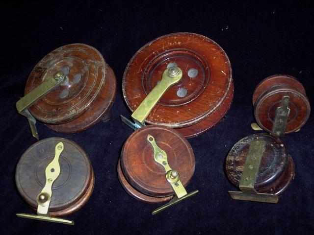 Appraisal: A wooden reel by S Allcock Co Redditch and sundry