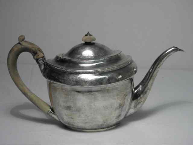 Appraisal: A late th century John Emes sterling silver teapot with