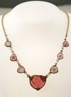 Appraisal: NECKLACE - Custom-made K yellow gold and watermelon tourmaline necklace