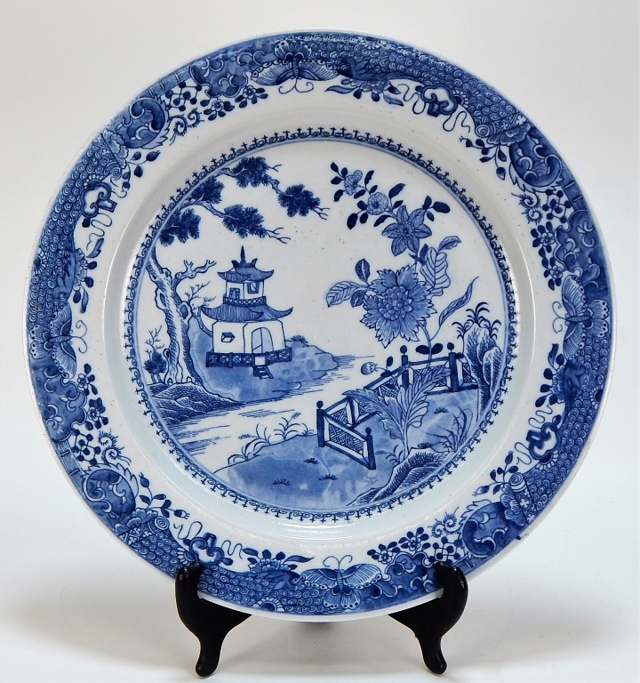 Appraisal: C CHINESE NANKING BOTANICAL PORCELAIN CHARGER China th CenturyBlue and