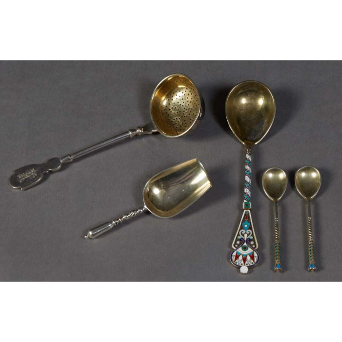 Appraisal: Five Pieces of Russian Sterling th c consisting of a