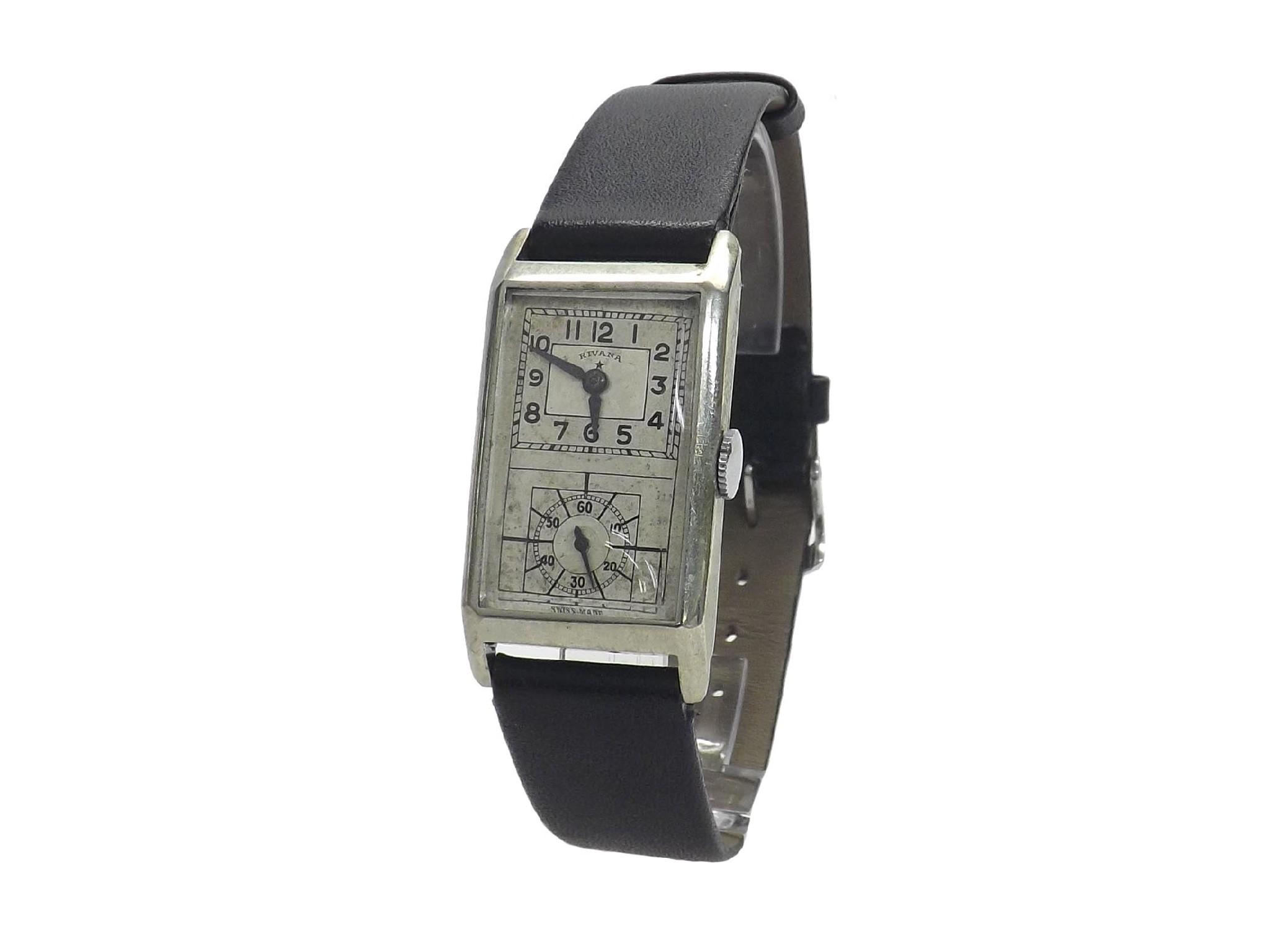 Appraisal: Rivana stainless steel 'Doctors Watch' signed rectangular silvered dial with