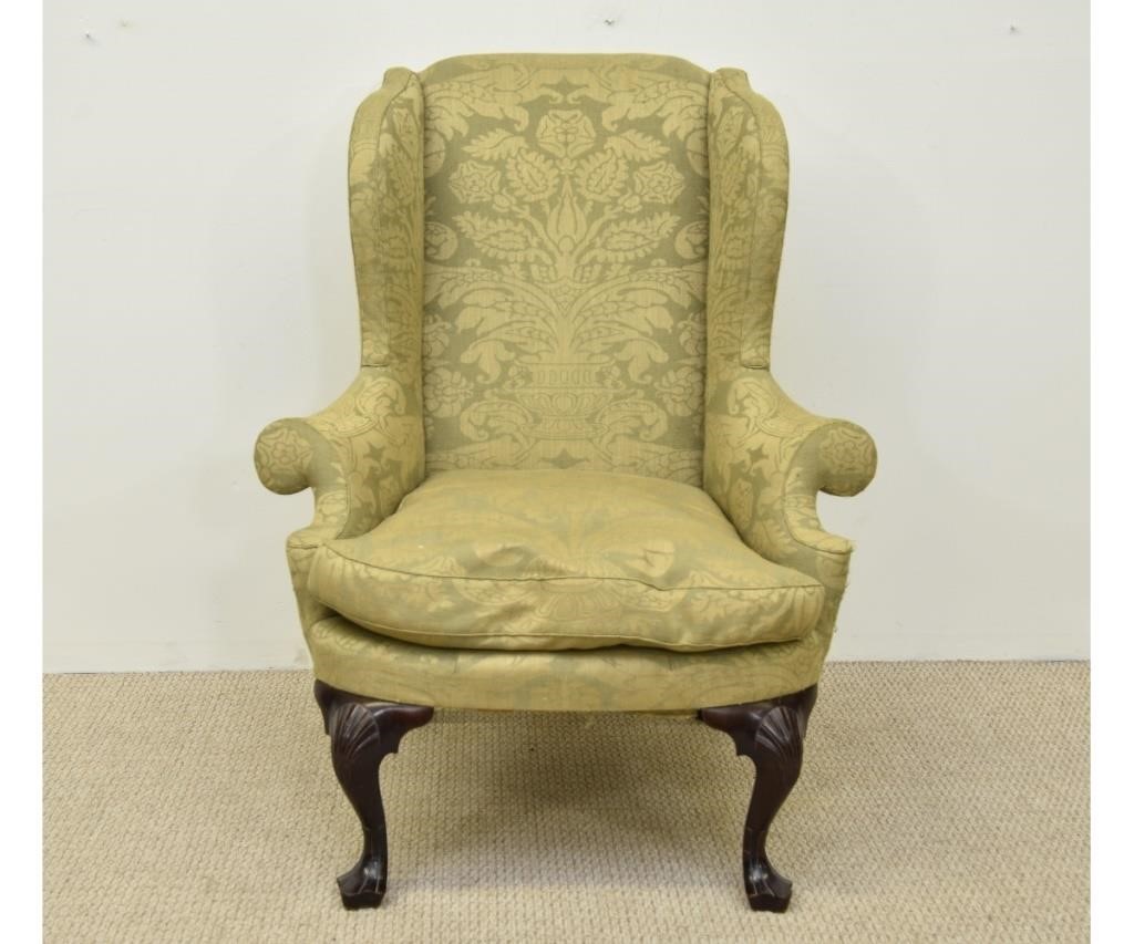 Appraisal: Fine Philadelphia mahogany Queen Anne style wing chair with shell