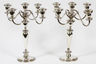 Appraisal: STERLING CANDELABRAS PAIR AS IS STERLING CANDELABRAS PAIR AS IS